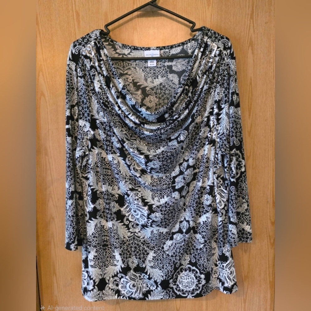 Elegant Black and White Women's Top